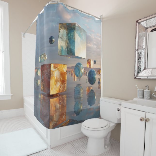 Surreal Floating Cubes And Spheres (In Situ)