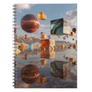 Surreal Floating Spheres And Cubes Notebook