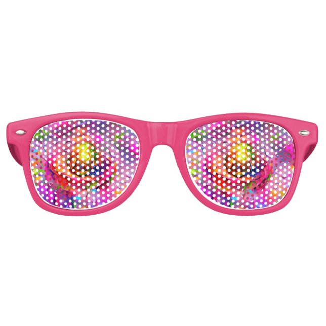 Surreal Floral Art Retro Sunglasses (Front)