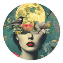 Surreal Floral Moon Portrait