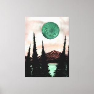 Surreal Forest Moon Land Statement Piece Canvas Print