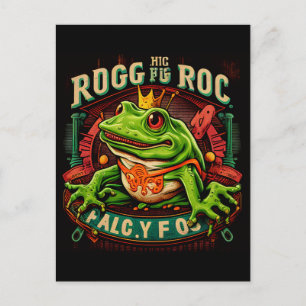 Surreal frog logo postcard