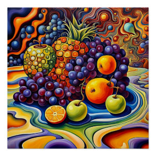 Surreal fruit 10 poster