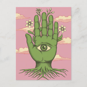 Surreal Gardeners Green Hand Postcard