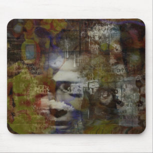 Surreal ghost mask mouse pad