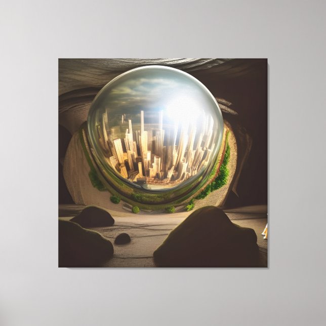 Surreal Glass World Plato's Cave Canvas Print (Front)