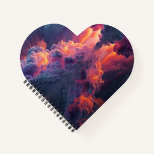Surreal Glowing Sunset Clouds Reflected In Water Notebook