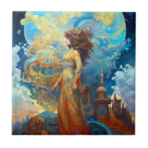 Surreal Goddess Queen Fantasy Art Tile