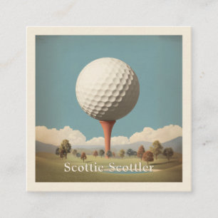 Surreal Golf Ball Landscape Square Business Card