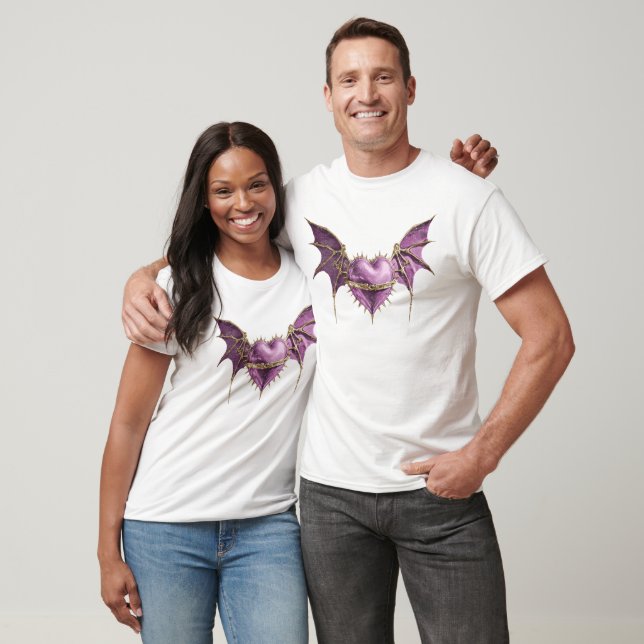 Surreal Gothic Heart with Bat Wings T-Shirt (Unisex)