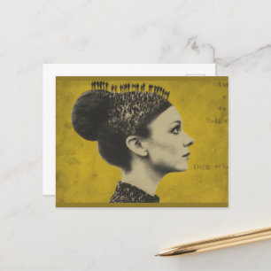 Surreal Hair With Tiny People Postcard