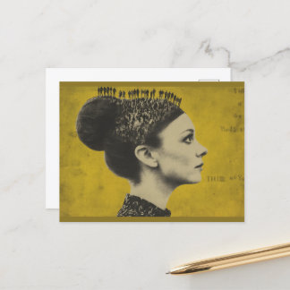 Surreal Hair With Tiny People Postcard