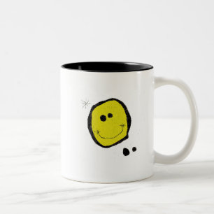 surreal happy face mug