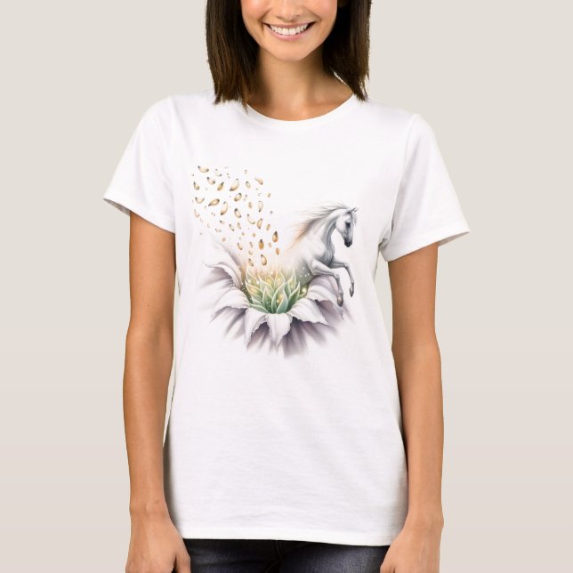 Surreal Horse: Grace and Power in a Dreamlike Form T-Shirt (Front)