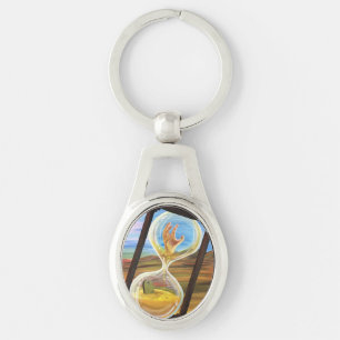 Surreal Hourglass Dark Aesthetic Memento Mori  Keychain