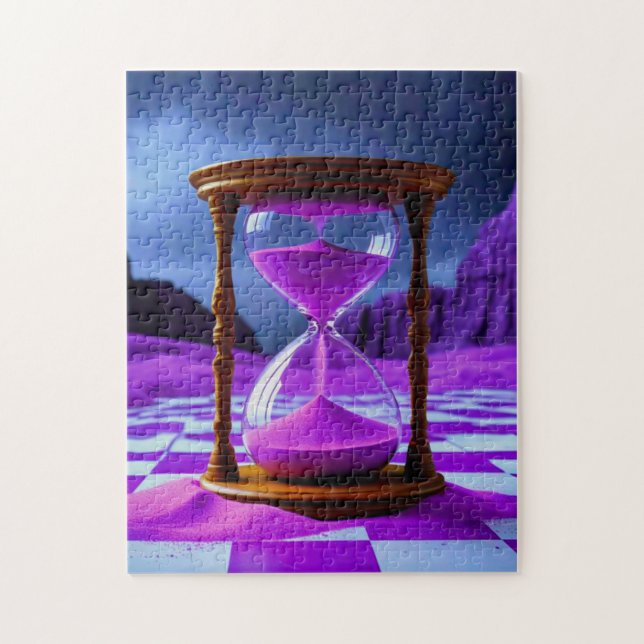Surreal Hourglass with Purple Sand Jigsaw Puzzle (Vertical)