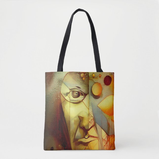 Surreal human portrait tote bag (Front)
