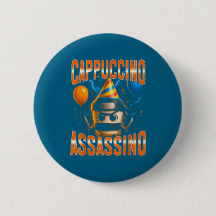 Surreal Italian Brainrot Cappuccino Ino Birthday M 2 Inch Round Button