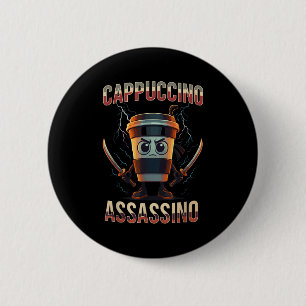 Surreal Italian Brainrot Cappuccino Ino Funny Meme 2 Inch Round Button