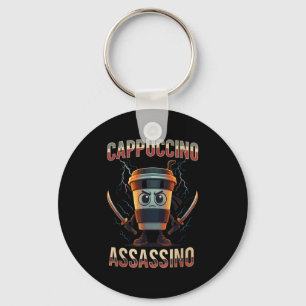 Surreal Italian Brainrot Cappuccino Ino Funny Meme Keychain