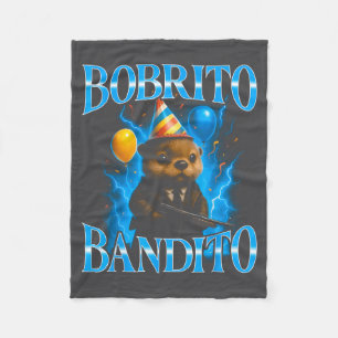 Surreal Italian Brainrot Meme Bobrito Bandito Funn Fleece Blanket