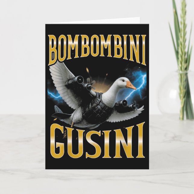 Surreal Italian Brainrot Meme Bombombini Gusini Fu Card (Front)
