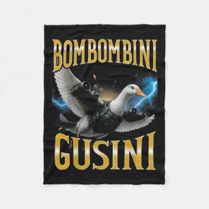 Surreal Italian Brainrot Meme Bombombini Gusini Fu Fleece Blanket
