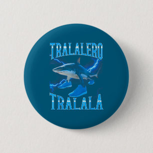 Surreal Italian Brainrot Meme Tralalero Tralala Fu 2 Inch Round Button