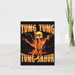 Surreal Italian Brainrot Meme Tung Tung Tung Sahur Card