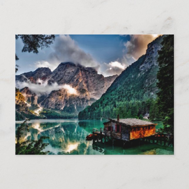 Surreal Italian Lake Postcard (Front)