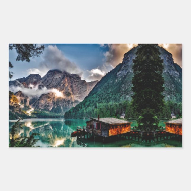 Surreal Italian Lake Sticker (Front)