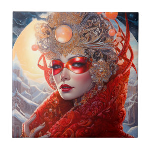 Surreal Lady Fantasy Art Tile