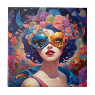 Surreal Lady Fantasy Art Tile