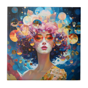Surreal Lady Fantasy Art Tile