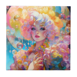 Surreal Lady Fantasy Art Tile