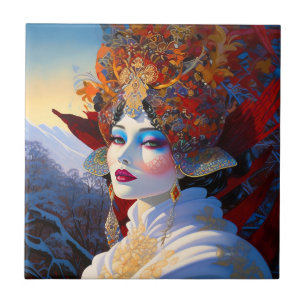 Surreal Lady Fantasy Art Tile