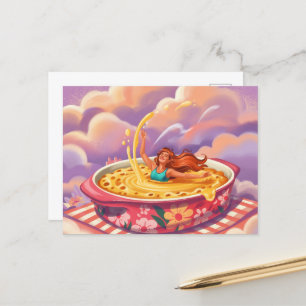 Surreal Lady Swimming in a casserole dish Postcard