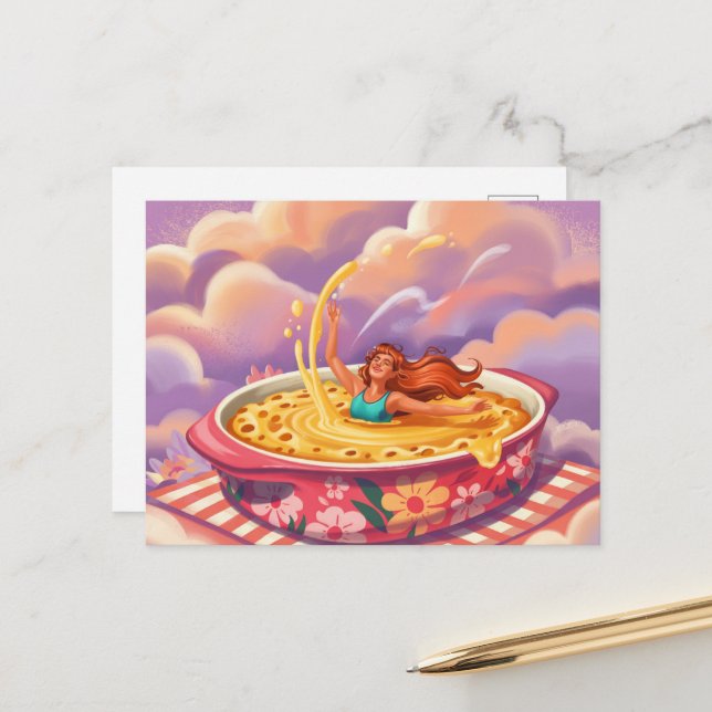 Surreal Lady Swimming in a casserole dish  Postcard (Front/Back In Situ)