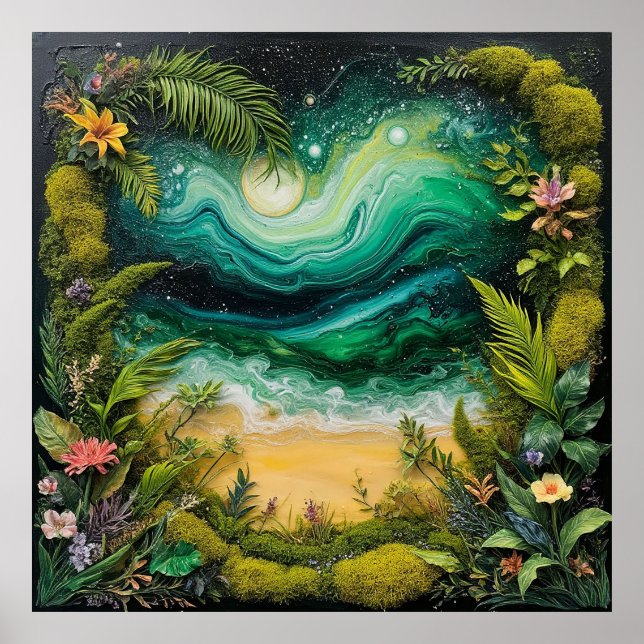 Surreal Landscape Artwork Featuring Vibrant Nature Poster (Front)