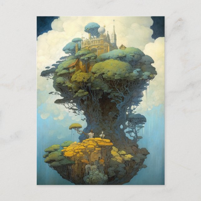 Surreal Landscape Castle Fantasy Art Postcard (Front)