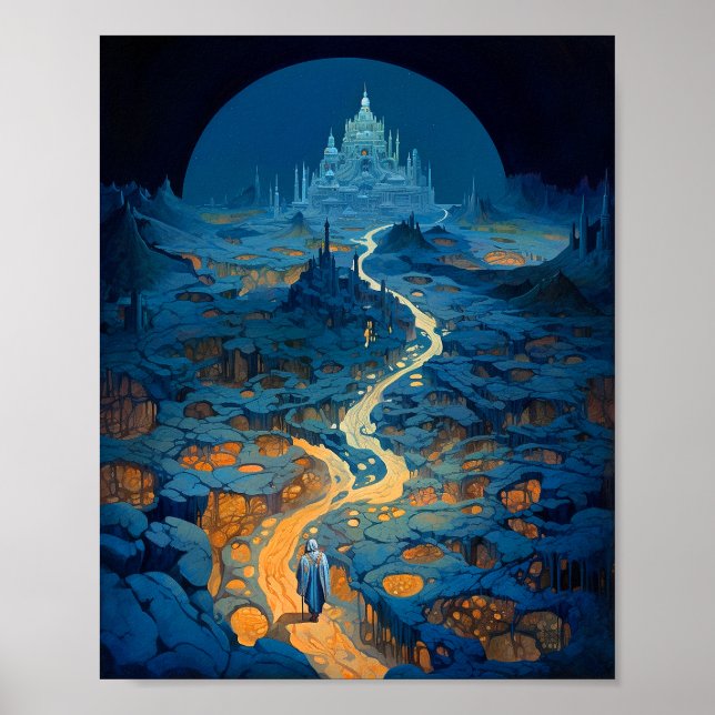 Surreal Landscape Castle Fantasy Art Poster (Front)