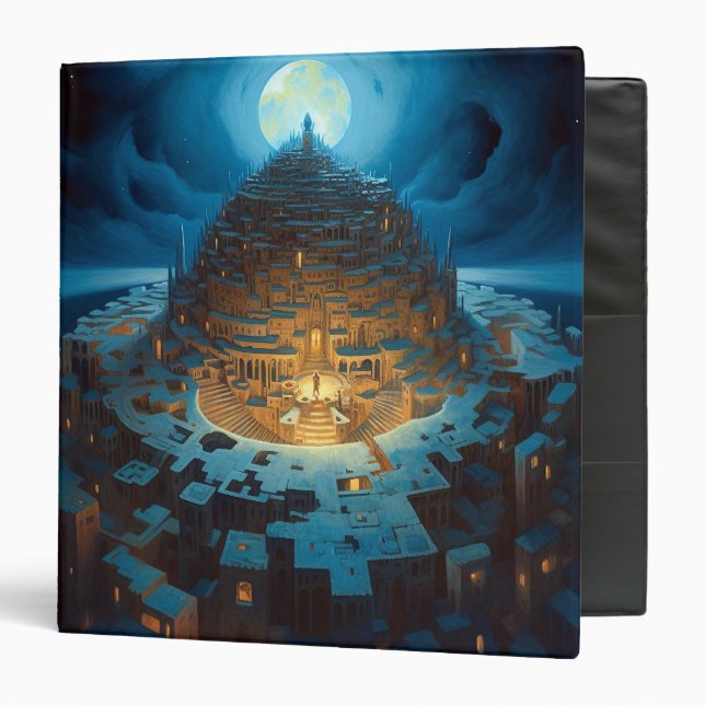 Surreal Landscape City Maze Fantasy Art Binder (Front/Inside)