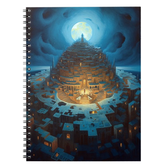 Surreal Landscape City Maze Fantasy Art Notebook (Front)