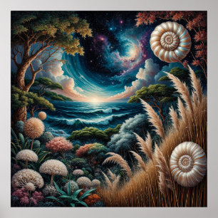 Surreal Landscape Dreamlike Cosmic 🌌🌊 Poster