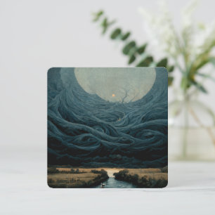 Surreal landscape oil painting card