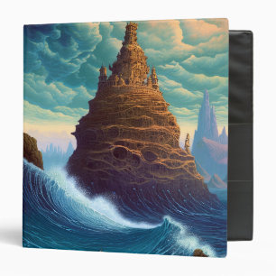 Surreal Landscape Towering City Fantasy Art Binder