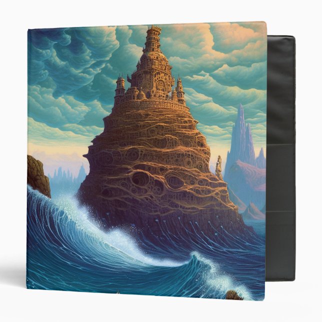 Surreal Landscape Towering City Fantasy Art Binder (Front/Inside)