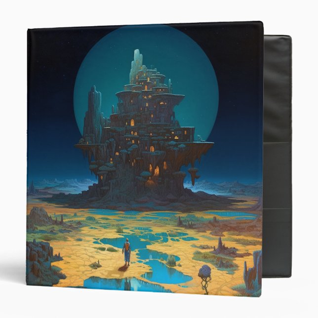 Surreal Landscape Towering City Fantasy Art Binder (Front/Inside)