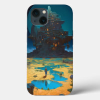 Surreal Landscape Towering City Fantasy Art