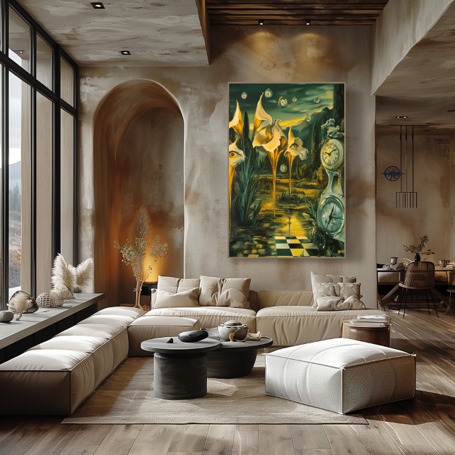 Surreal Landscape with Melting Clocks and Eyes Poster (Creator Uploaded)